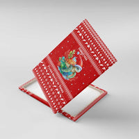 Tonga Christmas Canvas Wall Art with Sea Turtle Coral Reef Design Snowflake Pattern and National Emblem - Polynesian Pride