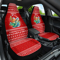 Tonga Christmas Car Seat Cover with Sea Turtle Coral Reef Design Snowflake Pattern and National Emblem - Polynesian Pride