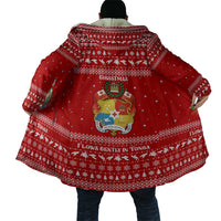 Tonga Christmas Cloak with Sea Turtle Coral Reef Design Snowflake Pattern and National Emblem - Polynesian Pride