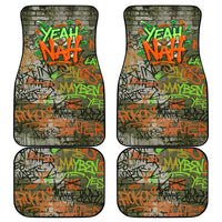 Yeah Nah Graffiti Skull New Zealand Slang Car Mats Kiwi Grunge Brick Wall and Bold Urban Street Art