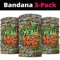 Yeah Nah Graffiti Skull New Zealand Slang Neck Gaiter Kiwi Grunge Brick Wall and Bold Urban Street Art