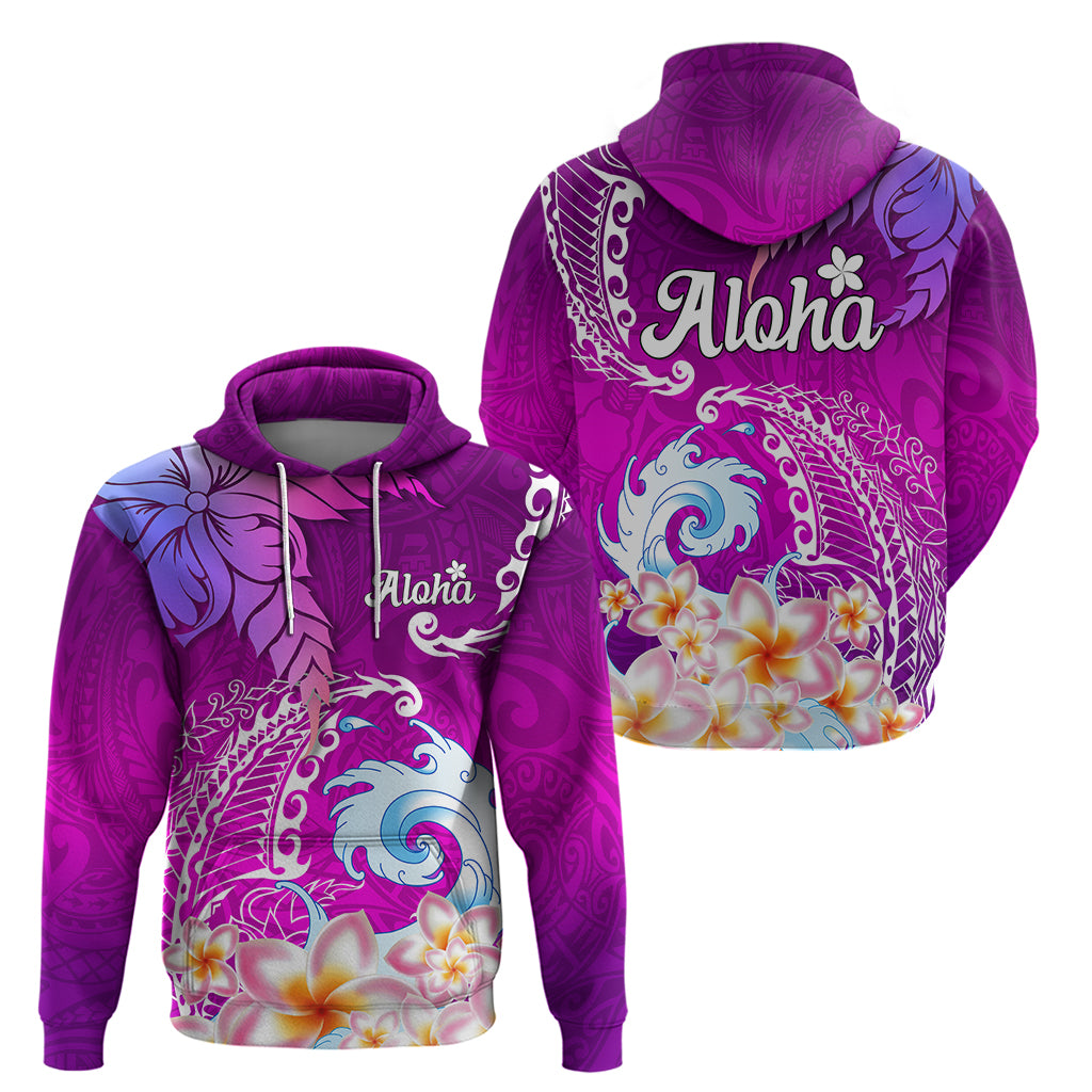 Hawaii Plumeria Flower Hoodie Plumeria FLowers And Polynesian Pattern TS04 - Polynesian Pride