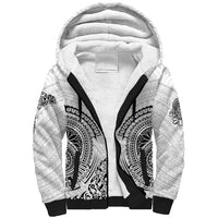 Hawaii Polynesian Sherpa Hoodie Warrior symbol TS04 Unisex White - Polynesian Pride