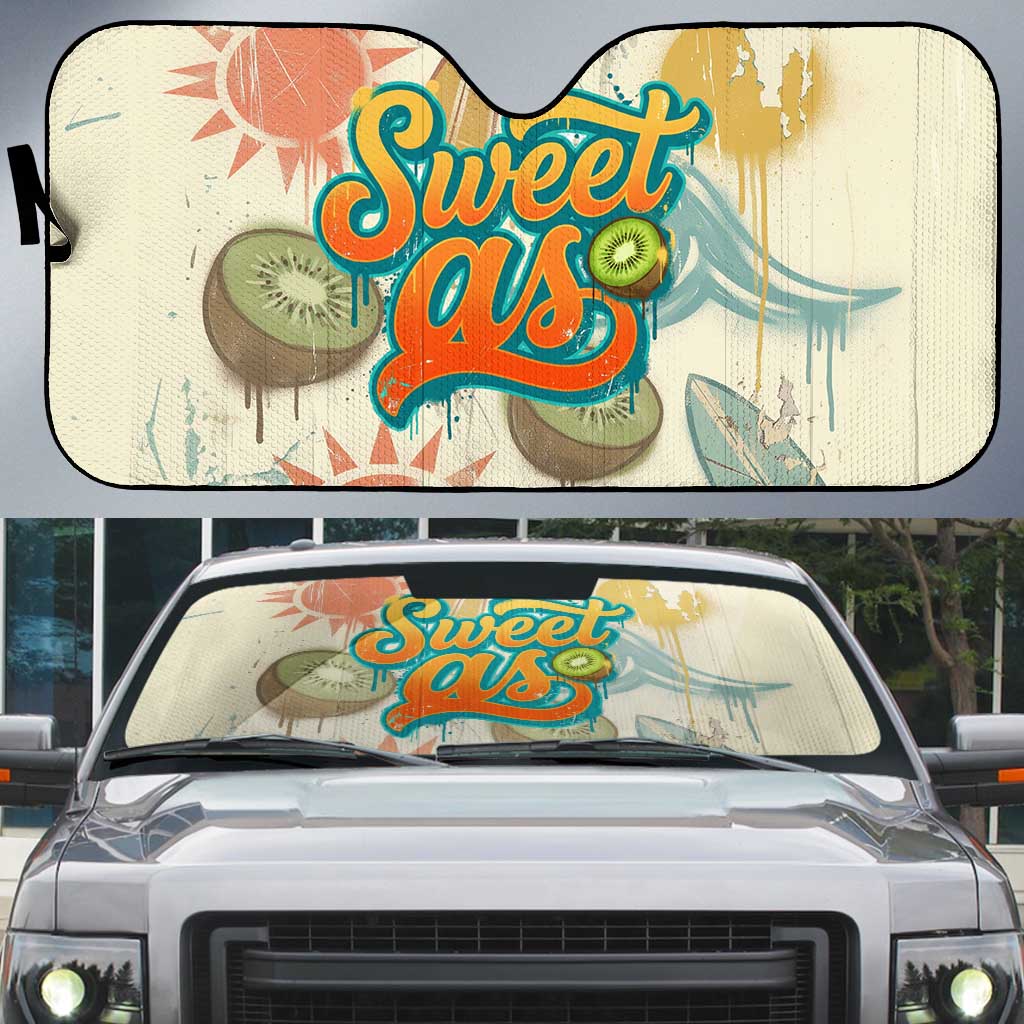 NZ Slang Sweet As Kiwi Shaka Sign Auto Sun Shade New Zealand Surfboards Sun and Tropical Beach Retro
