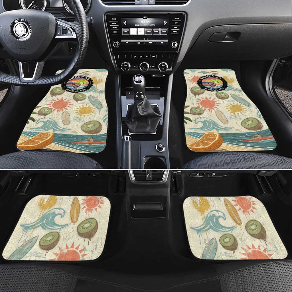 NZ Slang Sweet As Kiwi Shaka Sign Car Mats New Zealand Surfboards Sun and Tropical Beach Retro