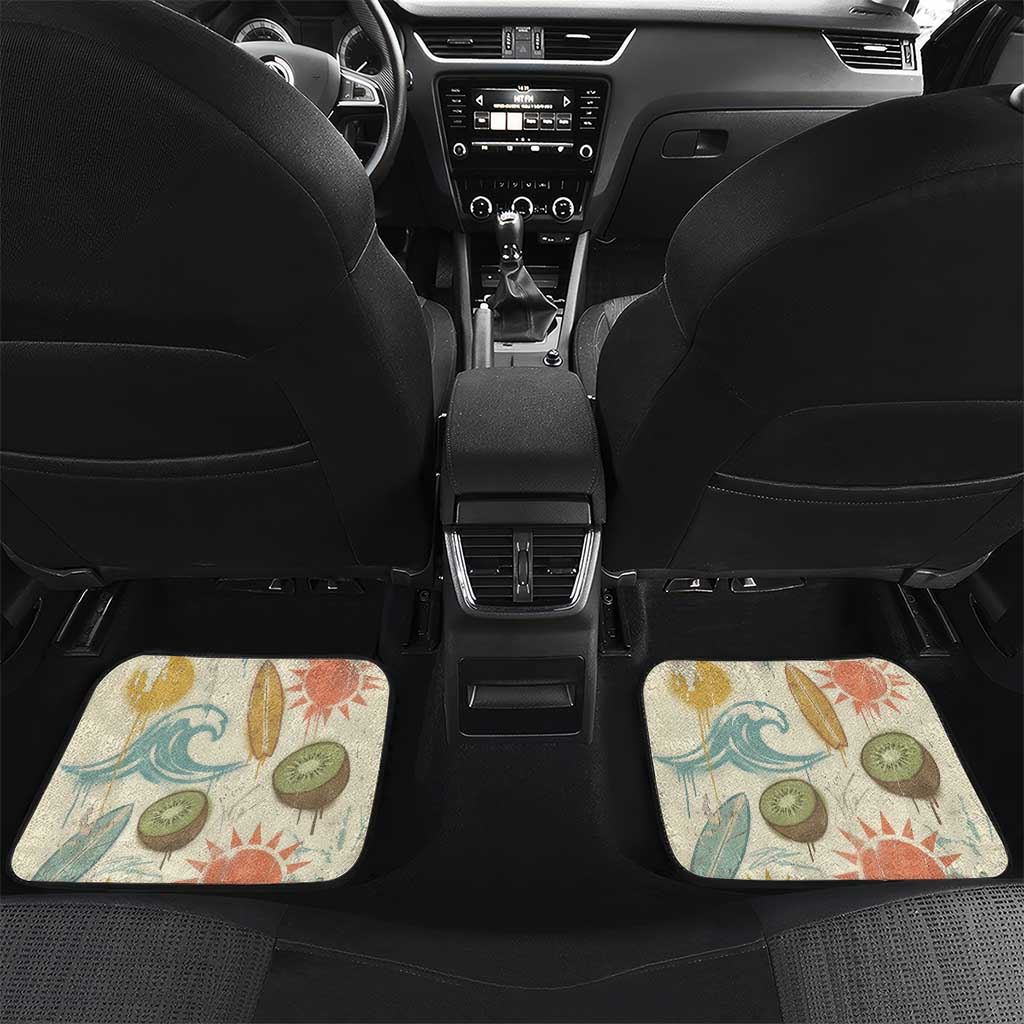 NZ Slang Sweet As Kiwi Shaka Sign Car Mats New Zealand Surfboards Sun and Tropical Beach Retro