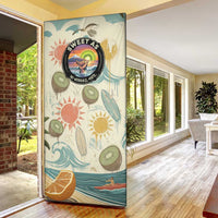 NZ Slang Sweet As Kiwi Shaka Sign Door Cover New Zealand Surfboards Sun and Tropical Beach Retro