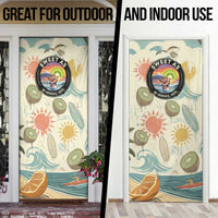 NZ Slang Sweet As Kiwi Shaka Sign Door Cover New Zealand Surfboards Sun and Tropical Beach Retro