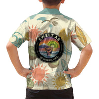 NZ Slang Sweet As Kiwi Shaka Sign Family Matching Long Sleeve Bodycon Dress and Hawaiian Shirt New Zealand Surfboards Sun and Tropical Beach Retro