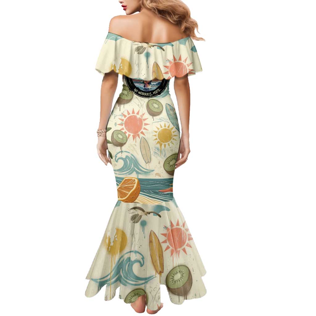 NZ Slang Sweet As Kiwi Shaka Sign Family Matching Mermaid Dress and Hawaiian Shirt New Zealand Surfboards Sun and Tropical Beach Retro