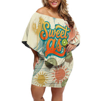 NZ Slang Sweet As Kiwi Shaka Sign Family Matching Off Shoulder Short Dress and Hawaiian Shirt New Zealand Surfboards Sun and Tropical Beach Retro