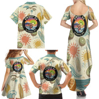 NZ Slang Sweet As Kiwi Shaka Sign Family Matching Summer Maxi Dress and Hawaiian Shirt New Zealand Surfboards Sun and Tropical Beach Retro