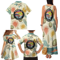 NZ Slang Sweet As Kiwi Shaka Sign Family Matching Tank Maxi Dress and Hawaiian Shirt New Zealand Surfboards Sun and Tropical Beach Retro