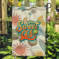 NZ Slang Sweet As Kiwi Shaka Sign Garden Flag New Zealand Surfboards Sun and Tropical Beach Retro