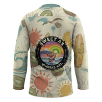 NZ Slang Sweet As Kiwi Shaka Sign Hockey Jersey New Zealand Surfboards Sun and Tropical Beach Retro
