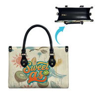 NZ Slang Sweet As Kiwi Shaka Sign Leather Bag New Zealand Surfboards Sun and Tropical Beach Retro