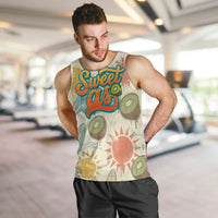 NZ Slang Sweet As Kiwi Shaka Sign Men Tank Top New Zealand Surfboards Sun and Tropical Beach Retro