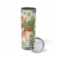 NZ Slang Sweet As Kiwi Shaka Sign Skinny Tumbler New Zealand Surfboards Sun and Tropical Beach Retro