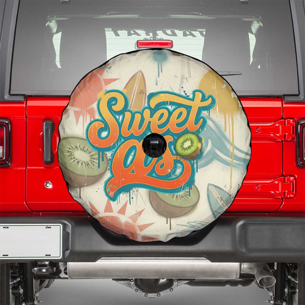 NZ Slang Sweet As Kiwi Shaka Sign Spare Tire Cover New Zealand Surfboards Sun and Tropical Beach Retro