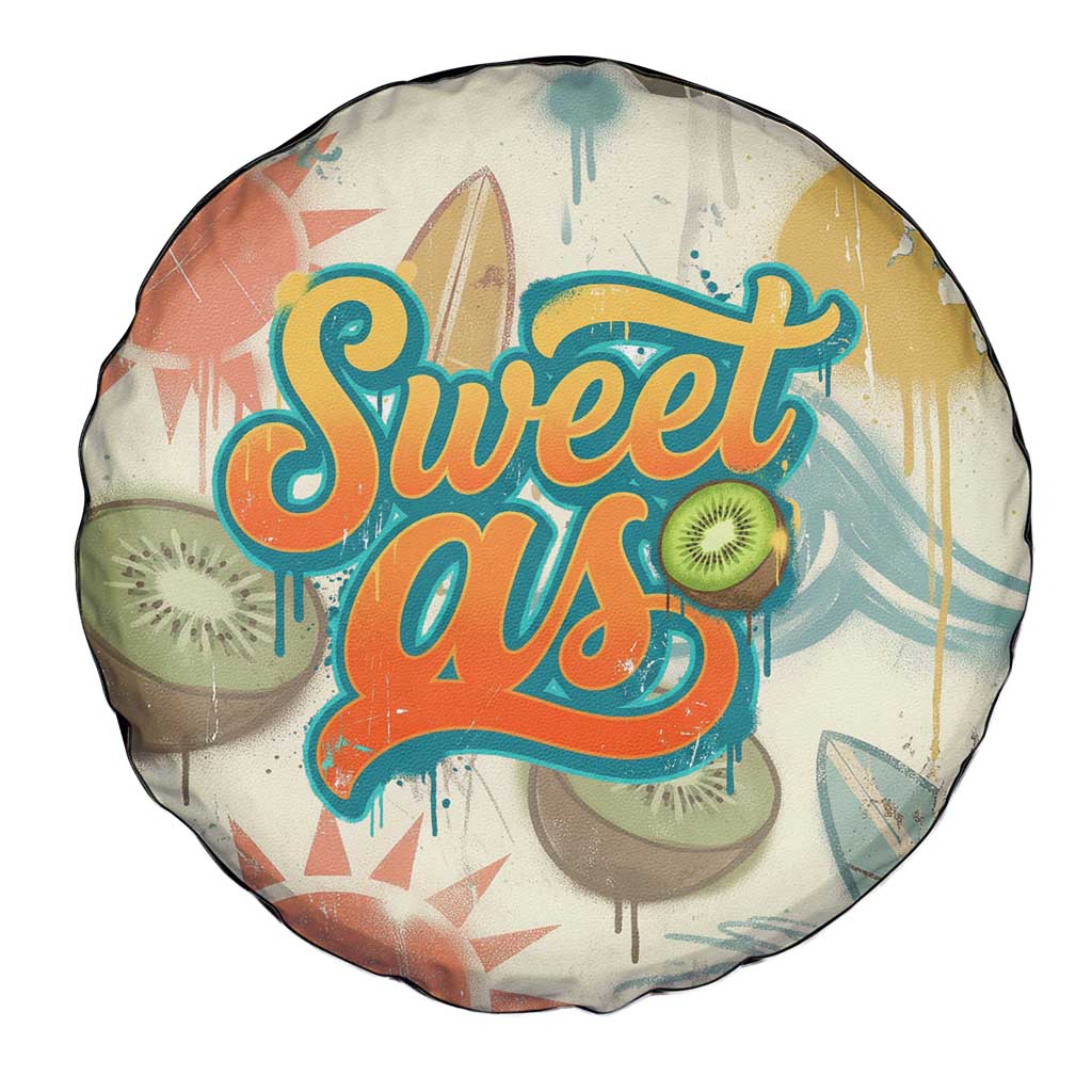NZ Slang Sweet As Kiwi Shaka Sign Spare Tire Cover New Zealand Surfboards Sun and Tropical Beach Retro