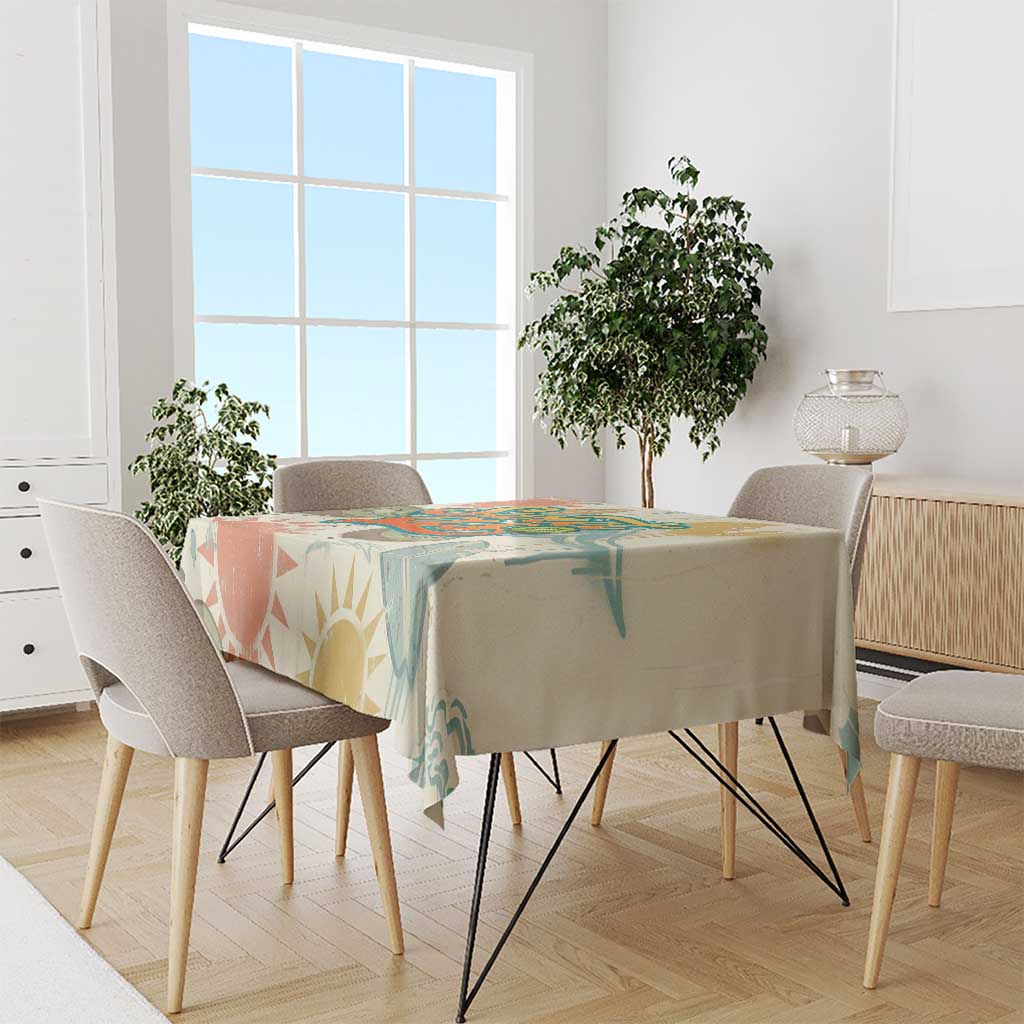 NZ Slang Sweet As Kiwi Shaka Sign Tablecloth New Zealand Surfboards Sun and Tropical Beach Retro