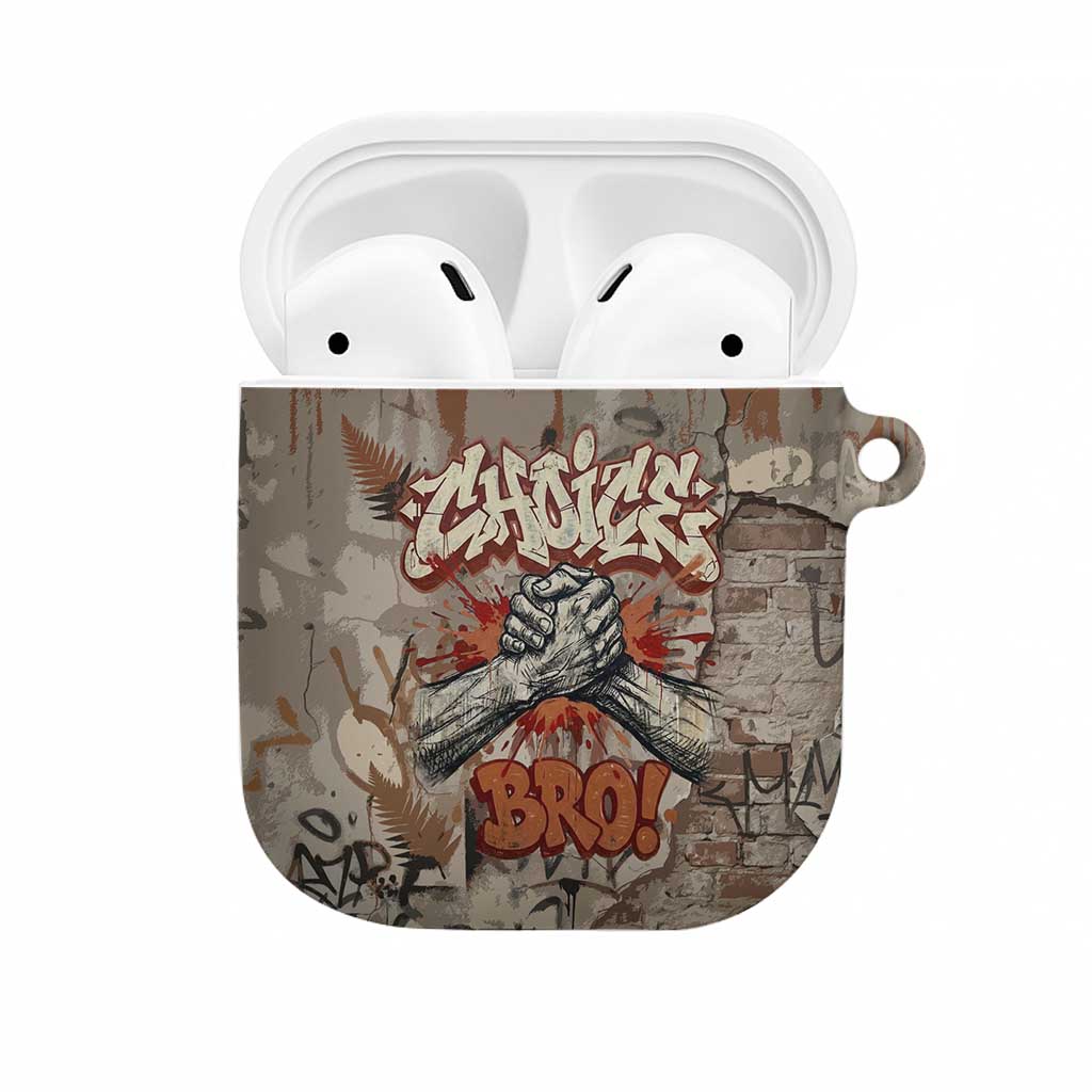 Choice Bro Graffiti Handshake AirPods Case New Zealand Slang Fern Brick Wall and Urban Street Art