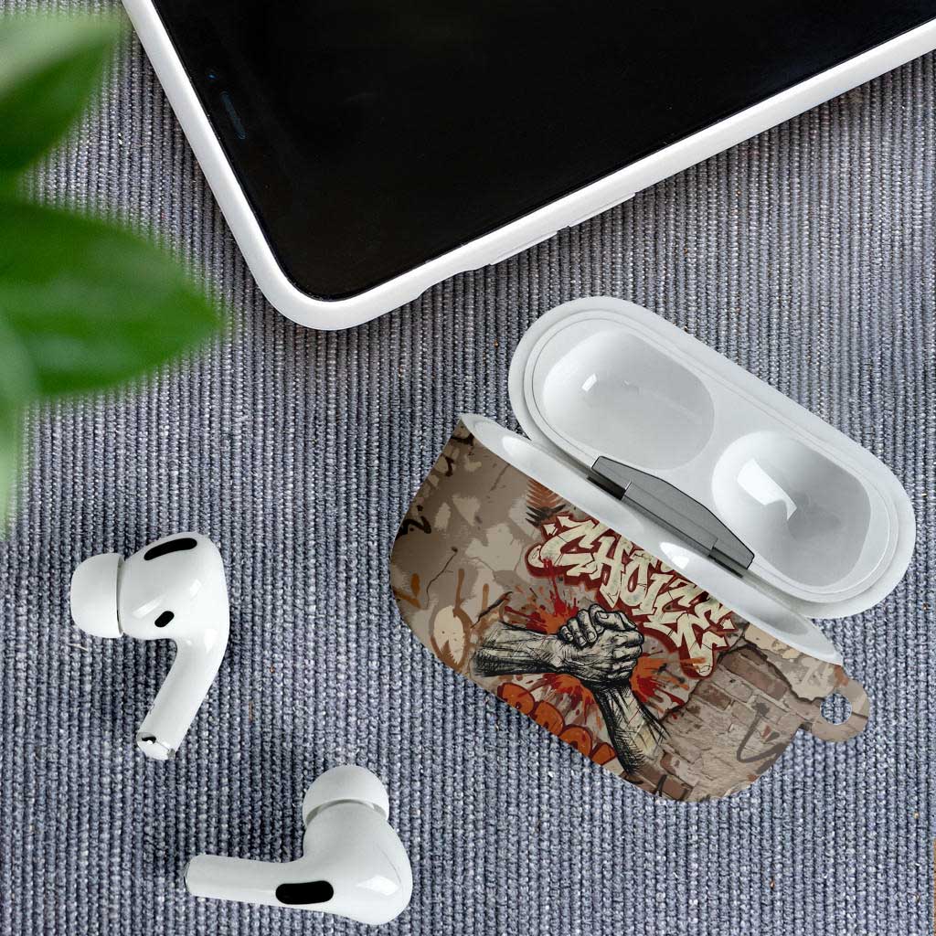 Choice Bro Graffiti Handshake AirPods Case New Zealand Slang Fern Brick Wall and Urban Street Art