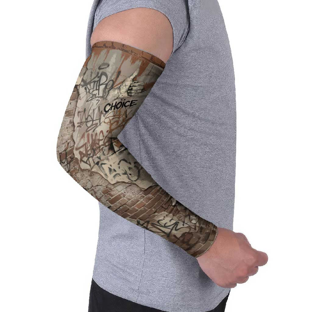 Choice Bro Graffiti Handshake Arm Sleeves New Zealand Slang Fern Brick Wall and Urban Street Art