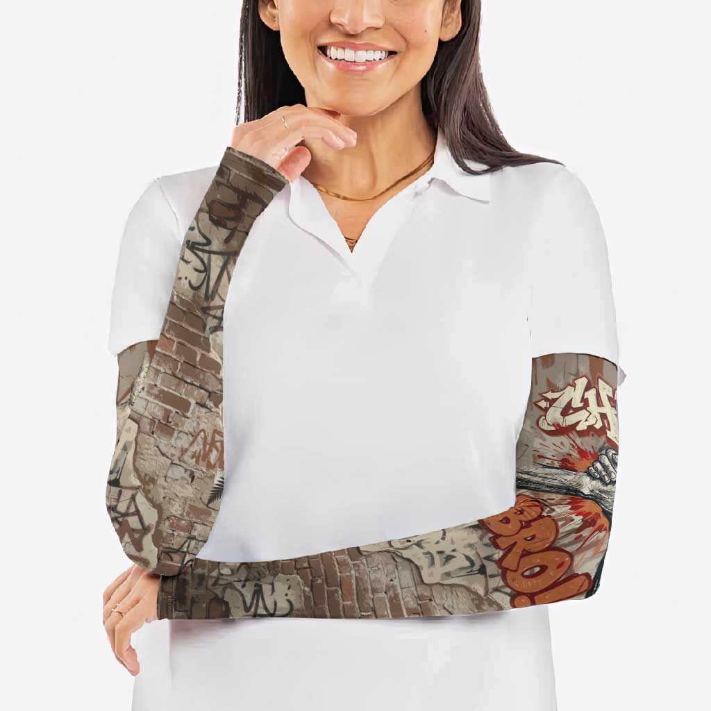 Choice Bro Graffiti Handshake Arm Sleeves New Zealand Slang Fern Brick Wall and Urban Street Art