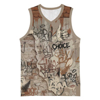 Choice Bro Graffiti Handshake Basketball Jersey New Zealand Slang Fern Brick Wall and Urban Street Art