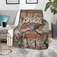 Choice Bro Graffiti Handshake Blanket New Zealand Slang Fern Brick Wall and Urban Street Art