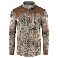 Choice Bro Graffiti Handshake Button Sweatshirt New Zealand Slang Fern Brick Wall and Urban Street Art