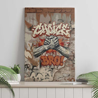 Choice Bro Graffiti Handshake Canvas Wall Art New Zealand Slang Fern Brick Wall and Urban Street Art