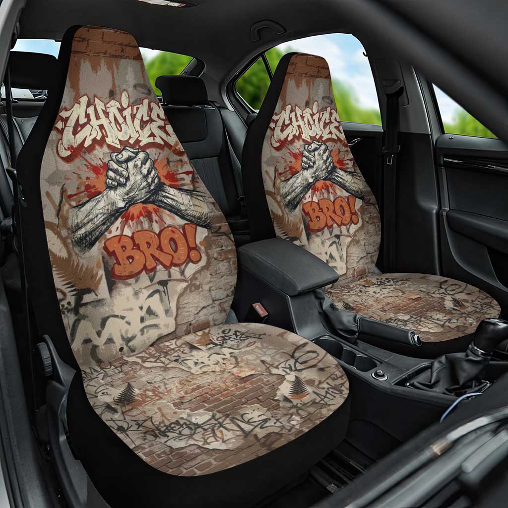 Choice Bro Graffiti Handshake Car Seat Cover New Zealand Slang Fern Brick Wall and Urban Street Art