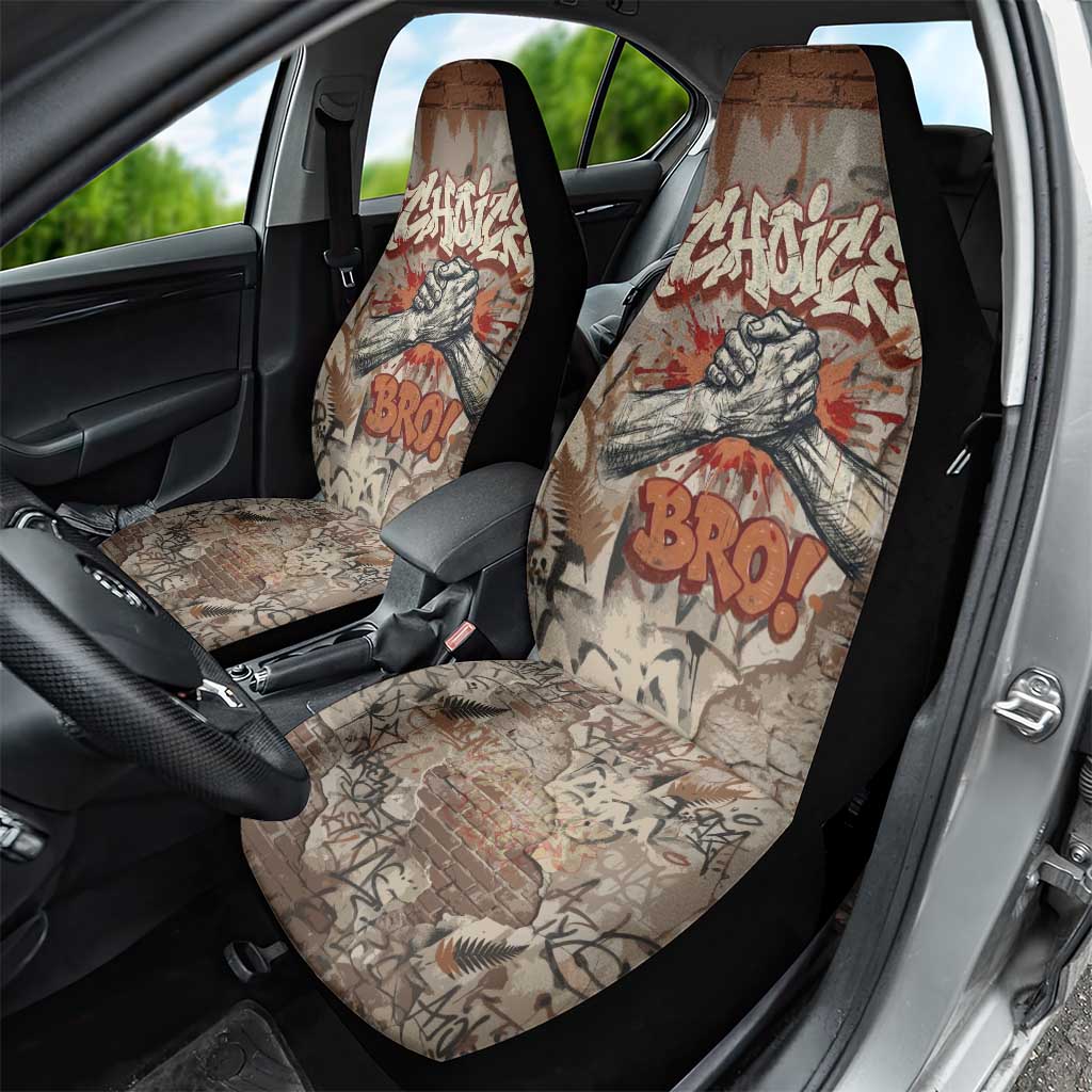 Choice Bro Graffiti Handshake Car Seat Cover New Zealand Slang Fern Brick Wall and Urban Street Art