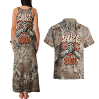 Choice Bro Graffiti Handshake Couples Matching Tank Maxi Dress and Hawaiian Shirt New Zealand Slang Fern Brick Wall and Urban Street Art