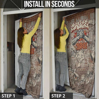 Choice Bro Graffiti Handshake Door Cover New Zealand Slang Fern Brick Wall and Urban Street Art