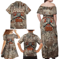 Choice Bro Graffiti Handshake Family Matching Off Shoulder Maxi Dress and Hawaiian Shirt New Zealand Slang Fern Brick Wall and Urban Street Art