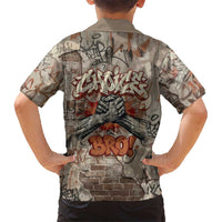 Choice Bro Graffiti Handshake Family Matching Summer Maxi Dress and Hawaiian Shirt New Zealand Slang Fern Brick Wall and Urban Street Art TS04 - Polynesian Pride