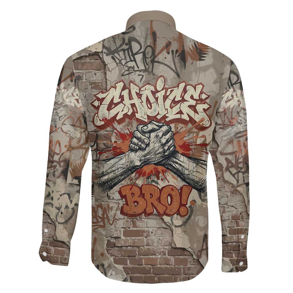 Choice Bro Graffiti Handshake Family Matching Summer Maxi Dress and Hawaiian Shirt New Zealand Slang Fern Brick Wall and Urban Street Art TS04 - Polynesian Pride