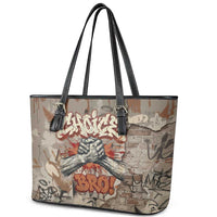 Choice Bro Graffiti Handshake Leather Tote Bag New Zealand Slang Fern Brick Wall and Urban Street Art TS04 - Polynesian Pride