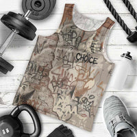 Choice Bro Graffiti Handshake Men Tank Top New Zealand Slang Fern Brick Wall and Urban Street Art