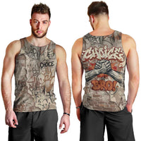 Choice Bro Graffiti Handshake Men Tank Top New Zealand Slang Fern Brick Wall and Urban Street Art