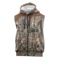 Choice Bro Graffiti Handshake Sleeveless Zip Hoodie New Zealand Slang Fern Brick Wall and Urban Street Art