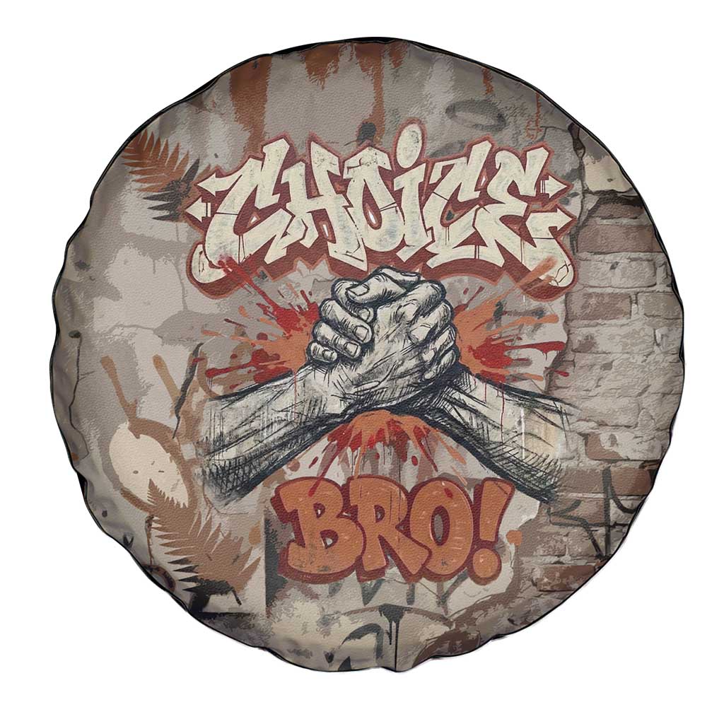 Choice Bro Graffiti Handshake Spare Tire Cover New Zealand Slang Fern Brick Wall and Urban Street Art