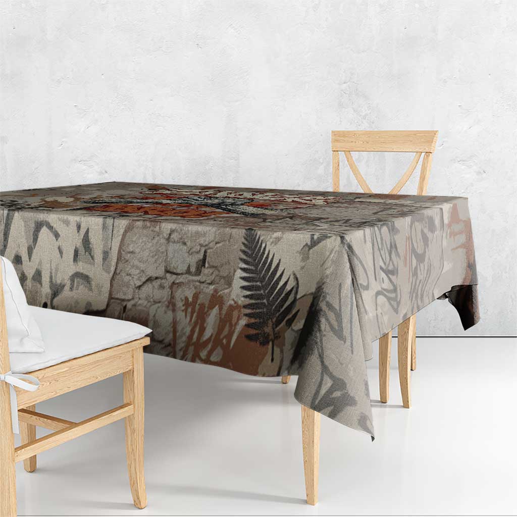 Choice Bro Graffiti Handshake Tablecloth New Zealand Slang Fern Brick Wall and Urban Street Art