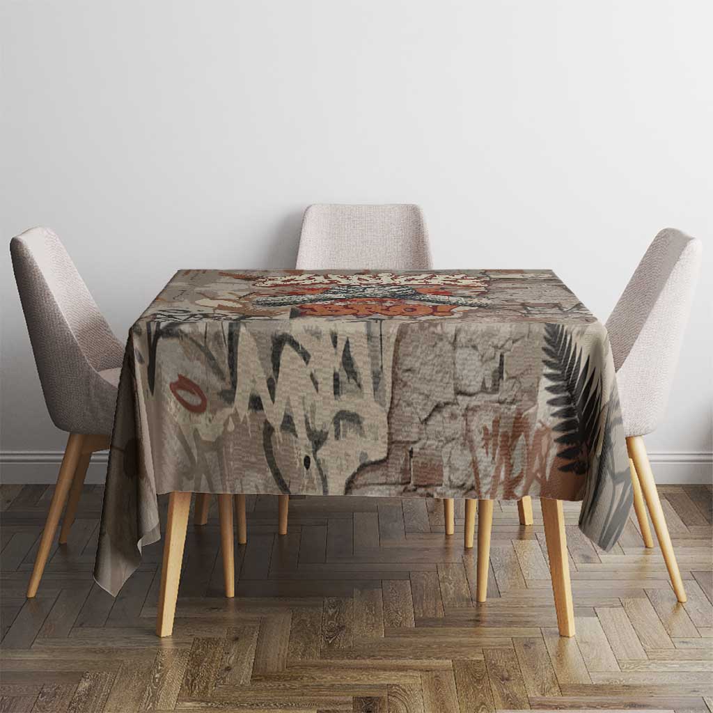 Choice Bro Graffiti Handshake Tablecloth New Zealand Slang Fern Brick Wall and Urban Street Art