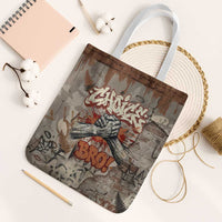 Choice Bro Graffiti Handshake Tote Bag New Zealand Slang Fern Brick Wall and Urban Street Art