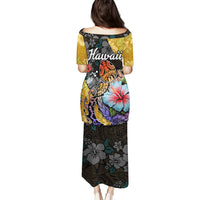 Hawaii Polynesian Puletasi Turtles and Hibiscus Flower Gradient Pattern TS04 - Polynesian Pride