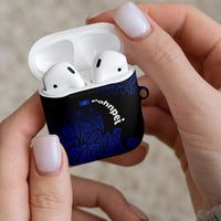 Pohnpei Federated States Of Micronesia AirPods Case Polynesian Tribal Heritage Art With Blue Island Tattoo Patterns
